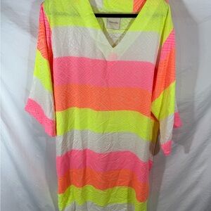 Colorful Striped Women's Swim Coverup